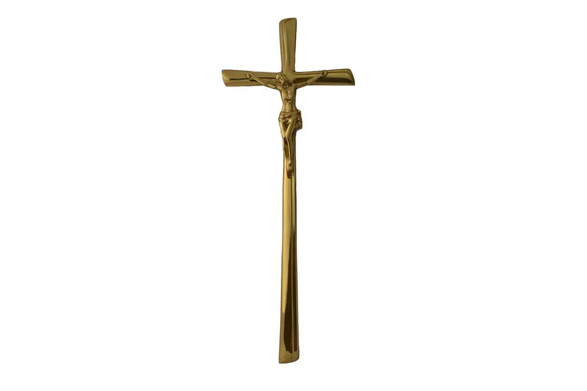 Akcesoria nagrobkowe - jezus na krzyżu złoto